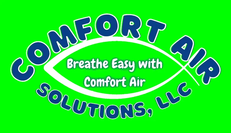 Comfort Air Solutions LLC logo with the Breathe Easy with Comfort Air fish emblem